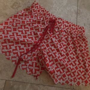 Red and white pjama shorts